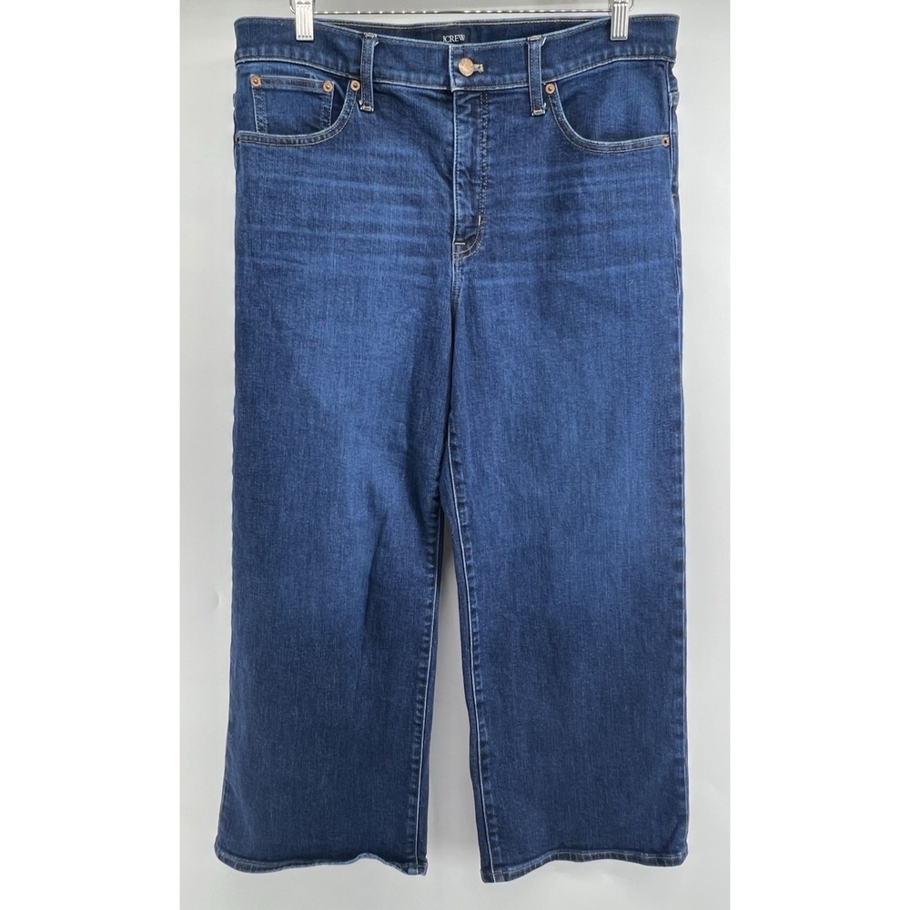 J Crew Wide Leg Crop Jeans Pants Tagged 32 Measure 36 26" Inseam 11" Leg
